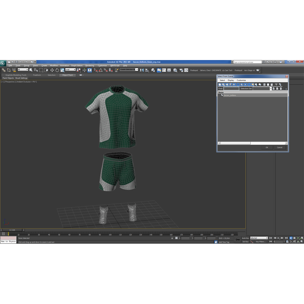 3D model Soccer Uniform Green