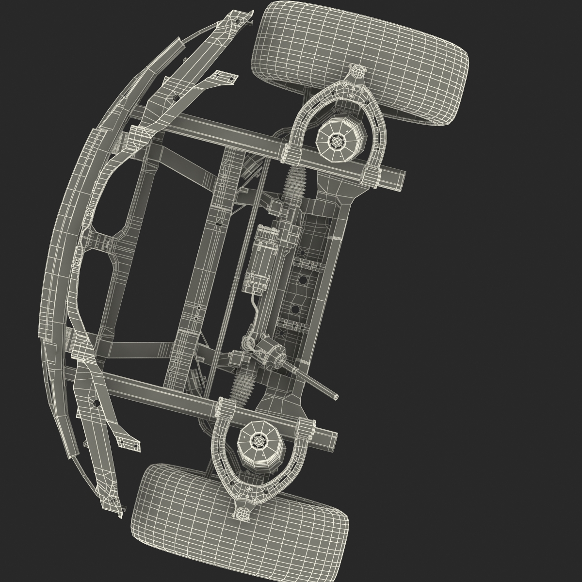 3D model Tesla Model S Front Suspension