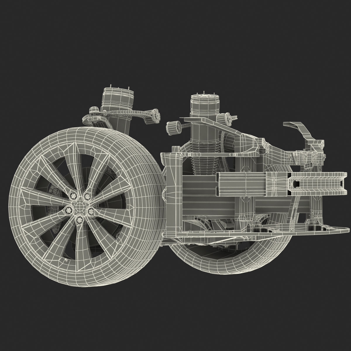 3D model Tesla Model S Front Suspension