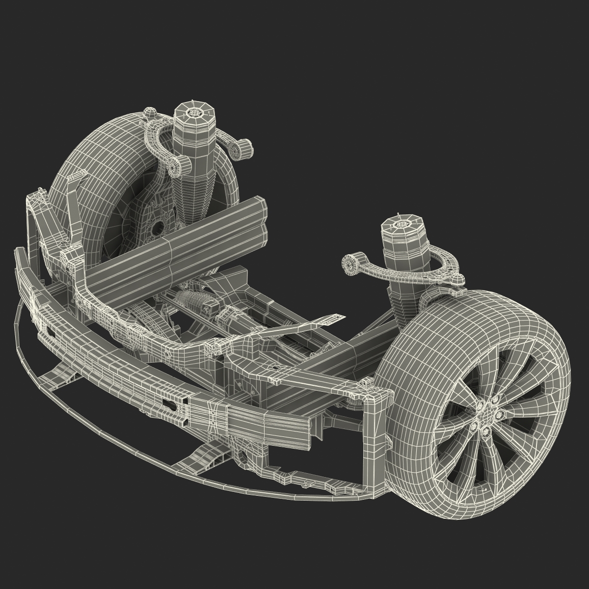 3D model Tesla Model S Front Suspension