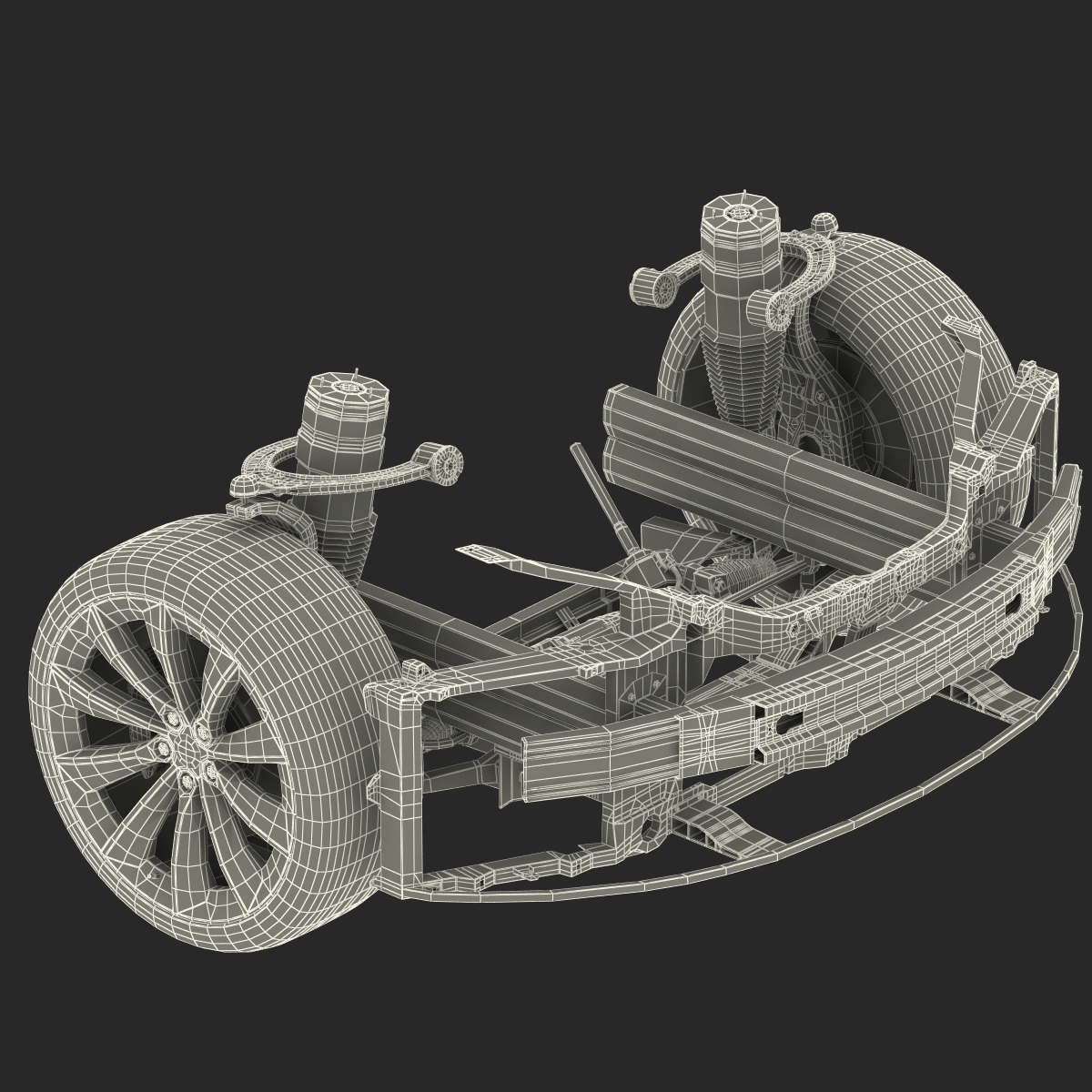 3D model Tesla Model S Front Suspension