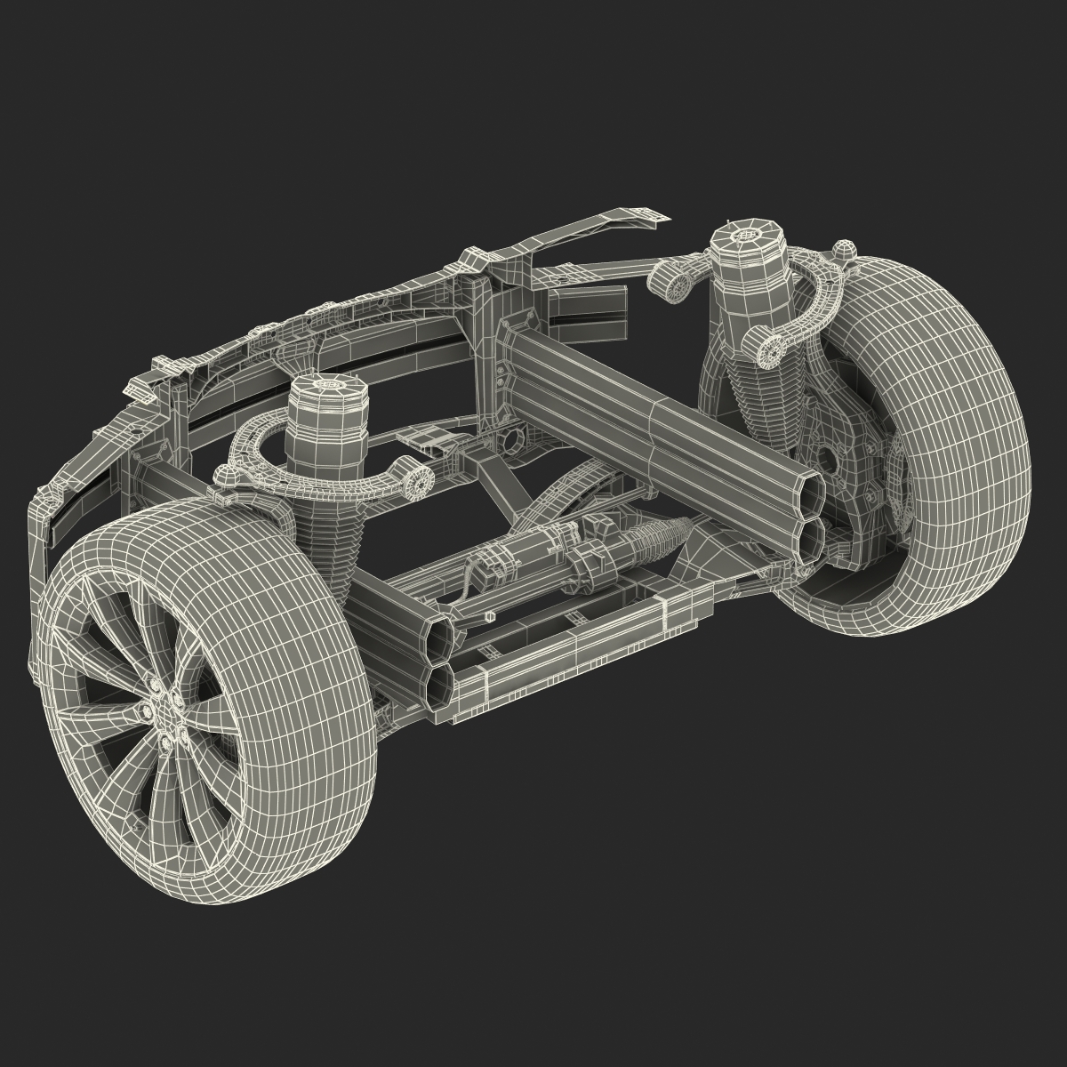 3D model Tesla Model S Front Suspension