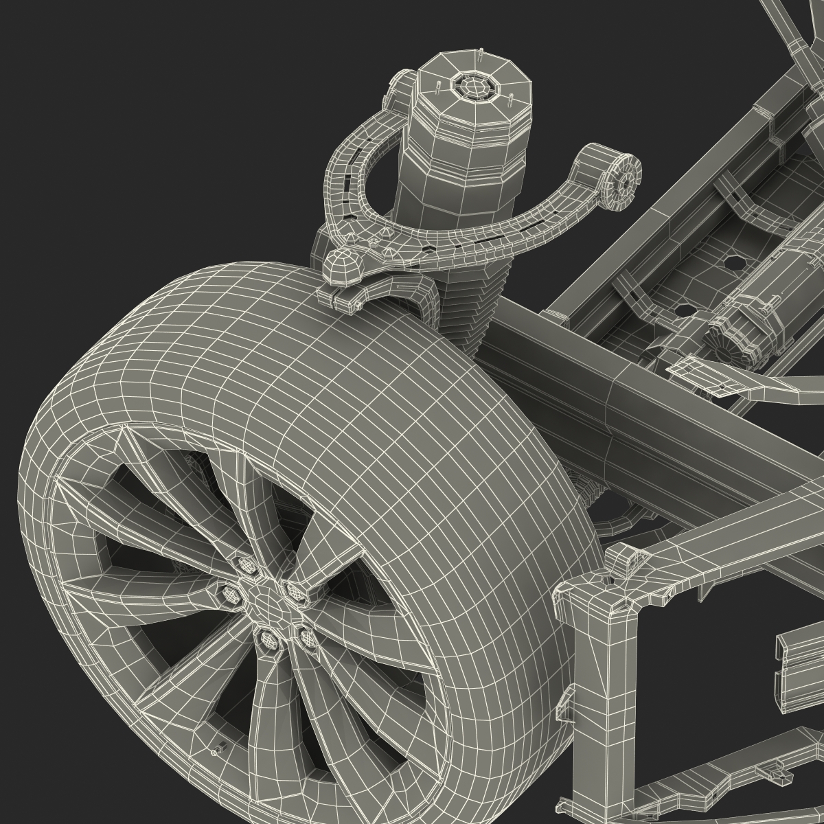 3D model Tesla Model S Front Suspension