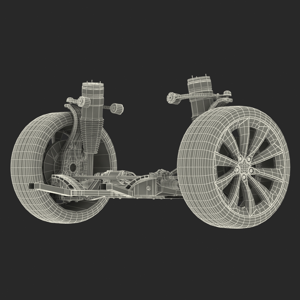 Tesla Model S Front Suspension 2 3D