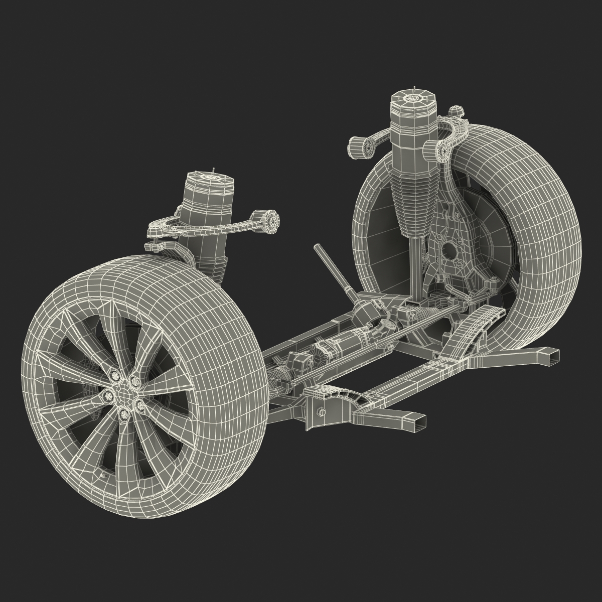 Tesla Model S Front Suspension 2 3D