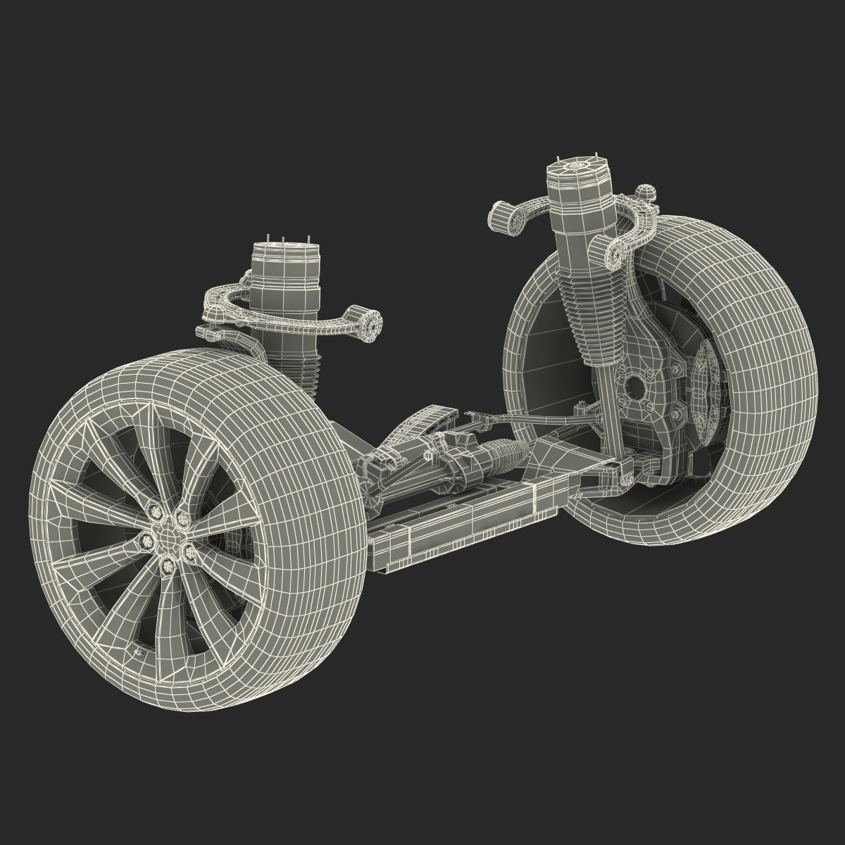 Tesla Model S Front Suspension 2 3D