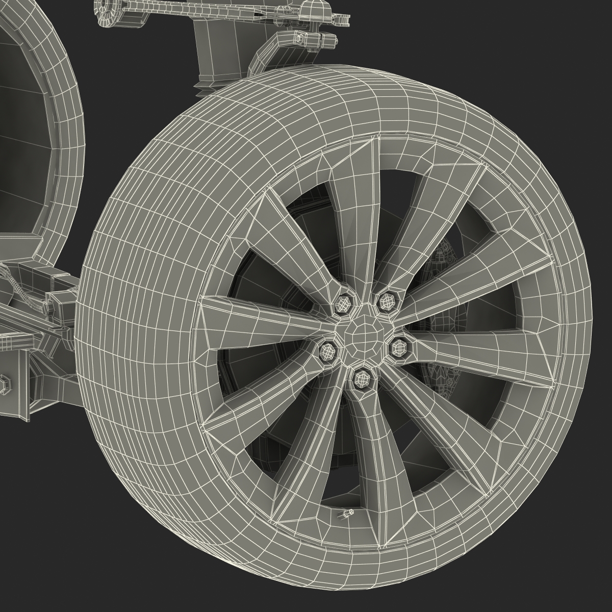 Tesla Model S Front Suspension 2 3D