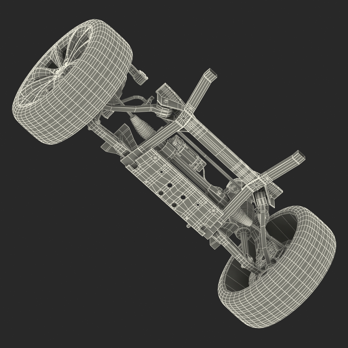 Tesla Model S Front Suspension 2 3D