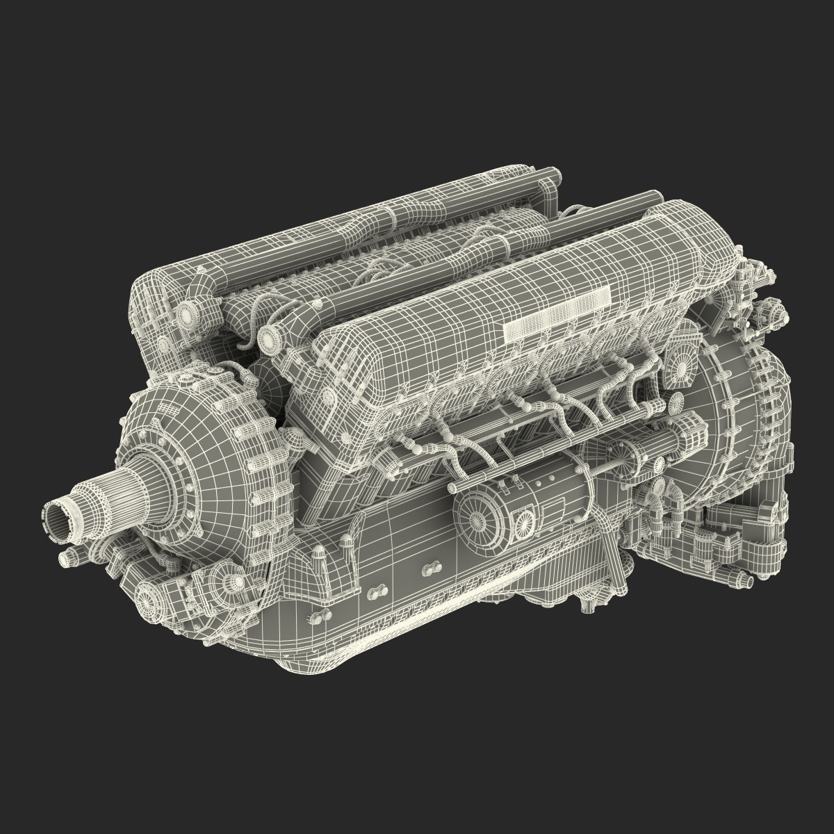 Piston Aero Engine Rolls Royce Merlin 3D