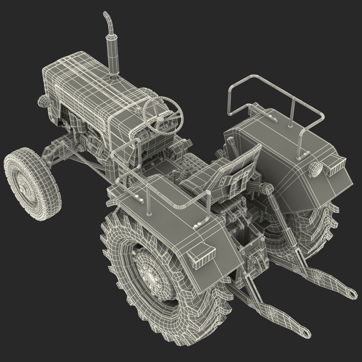 3D model Tractor Mahindra 395 DI Rigged