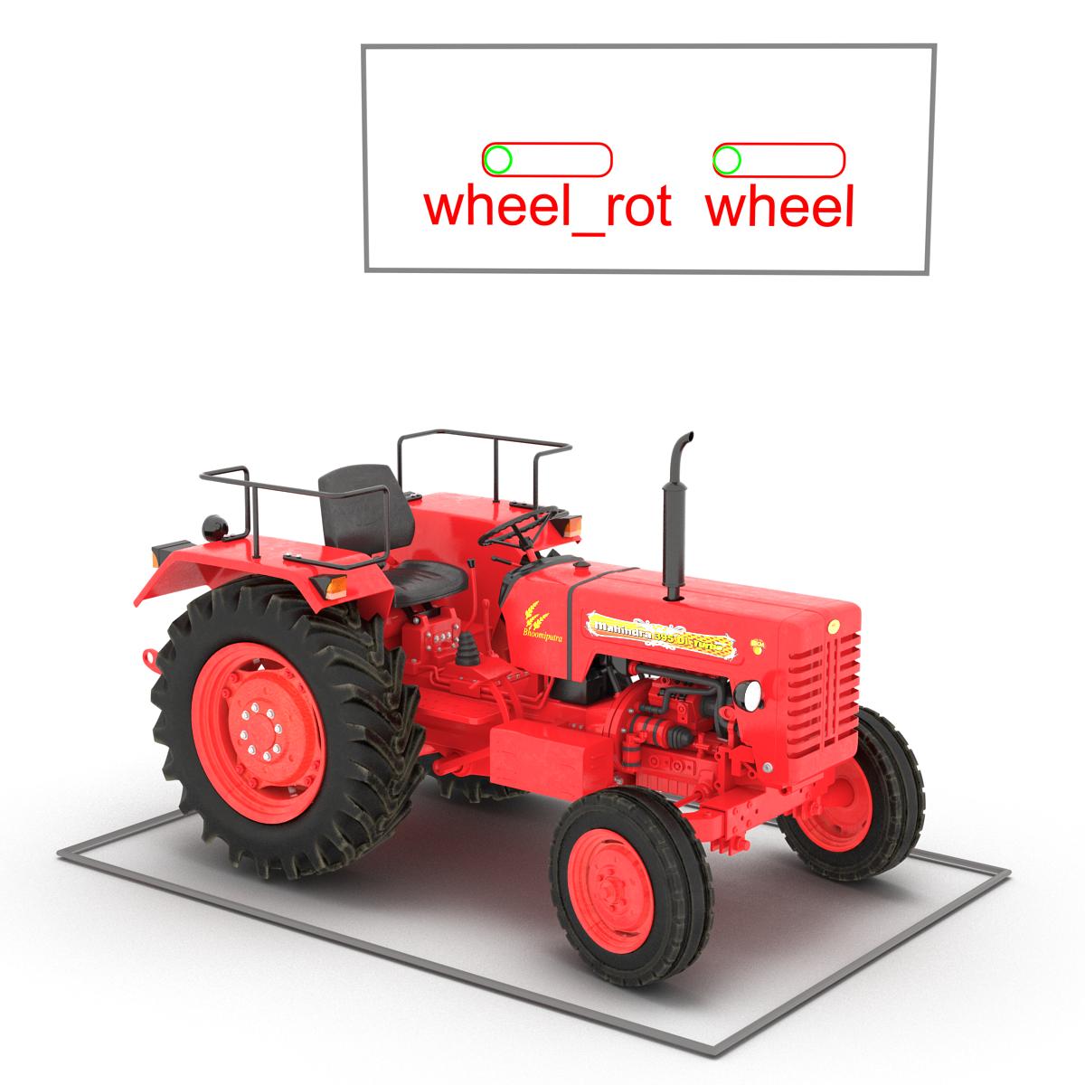 3D model Tractor Mahindra 395 DI Rigged