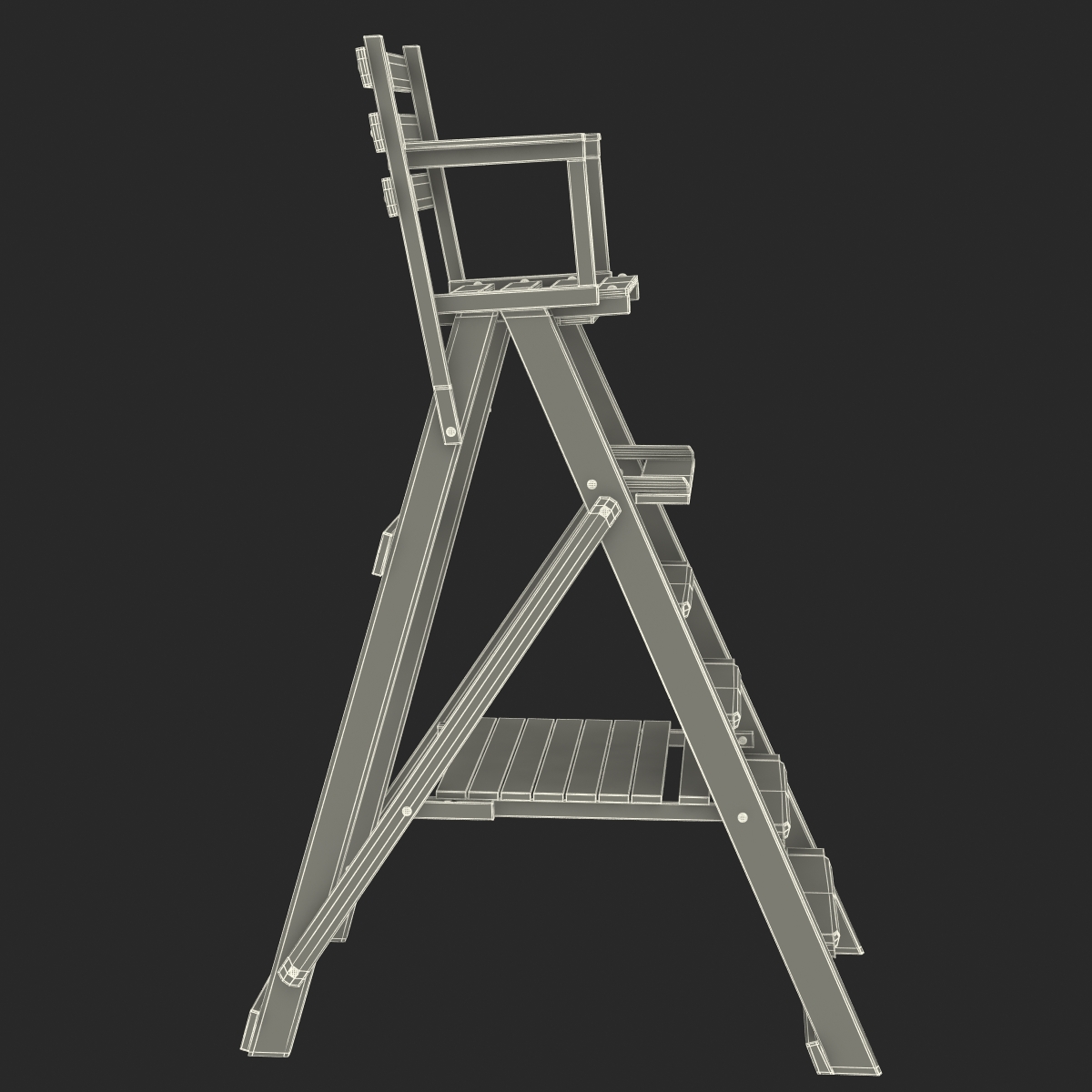 3D Classic Umpire Chair White