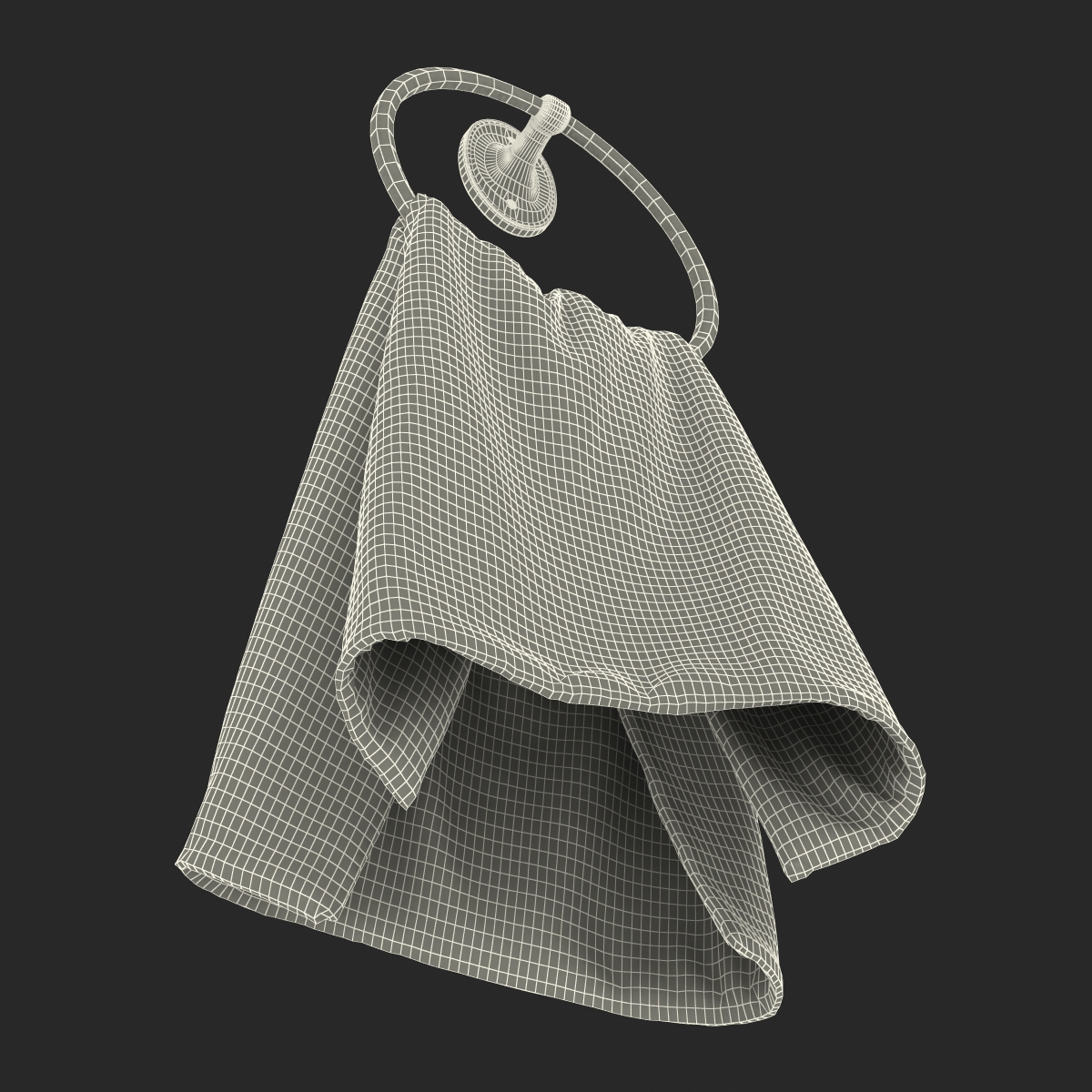 Hanging Bathroom Towel 2 Blue 3D model