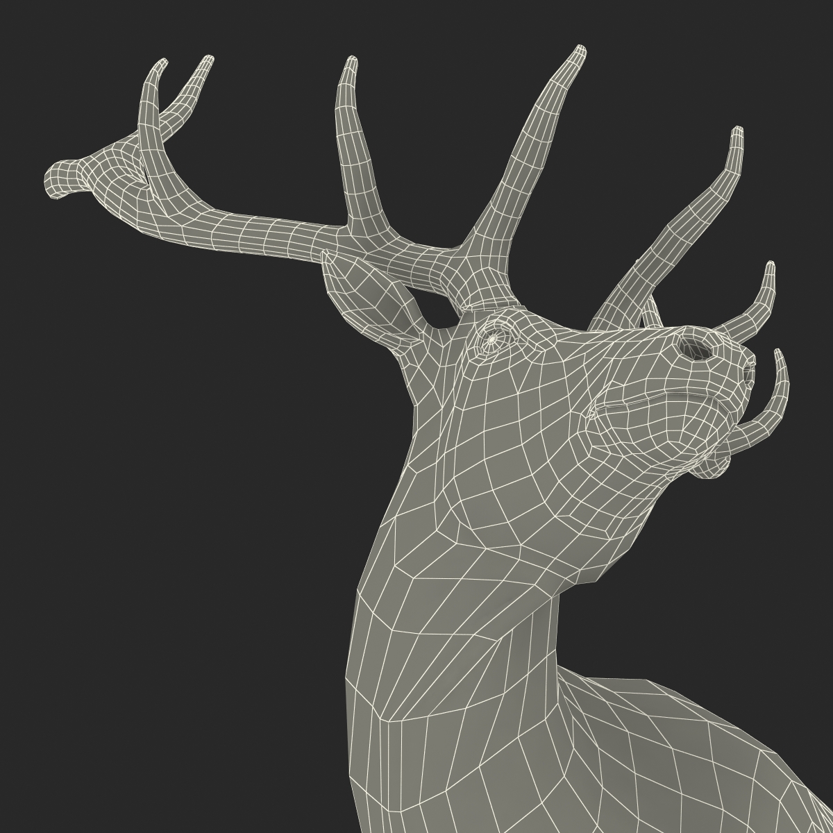 Elk Pose 2 with Fur 3D model