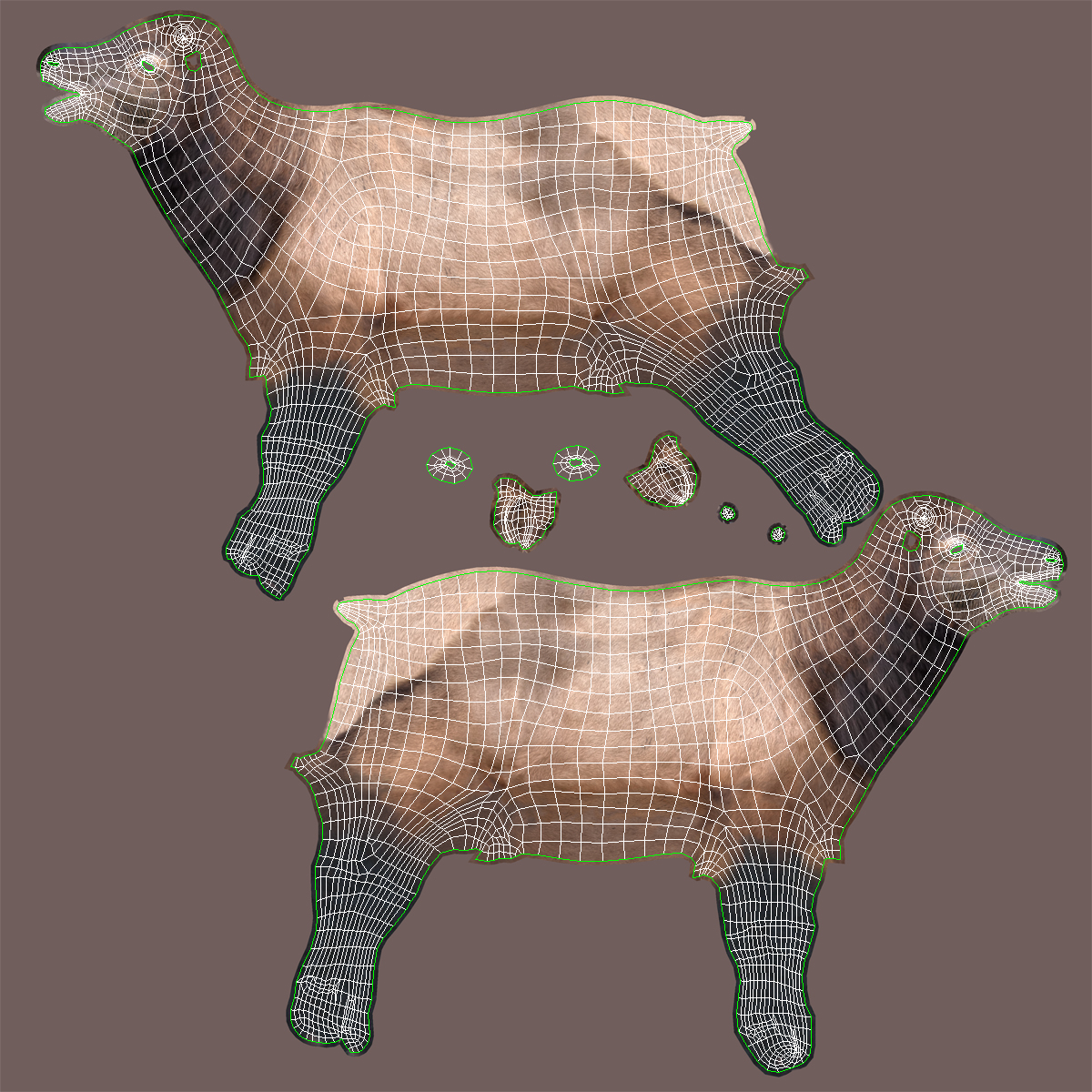 Elk Pose 3 with Fur 3D model