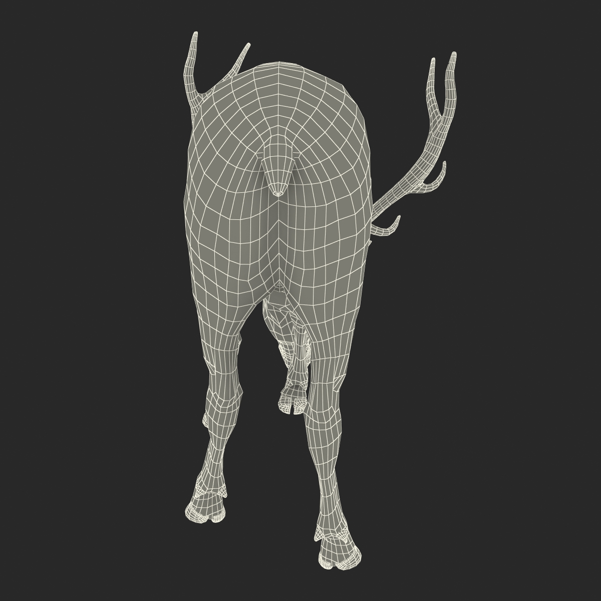 Elk Pose 3 with Fur 3D model