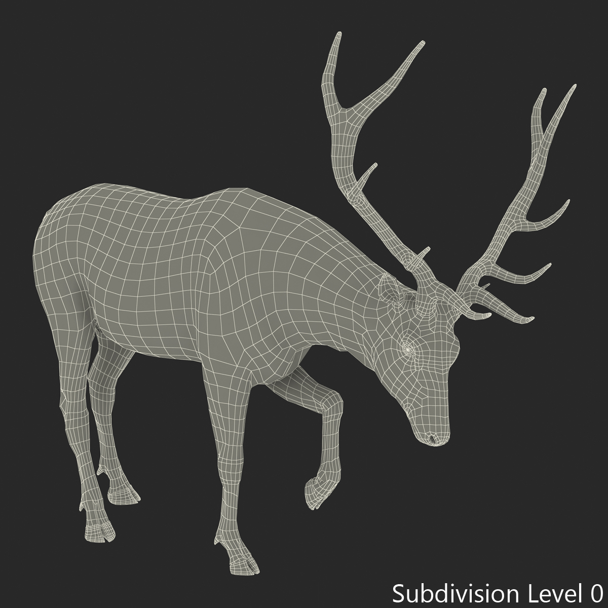 3D model Elk Pose 4