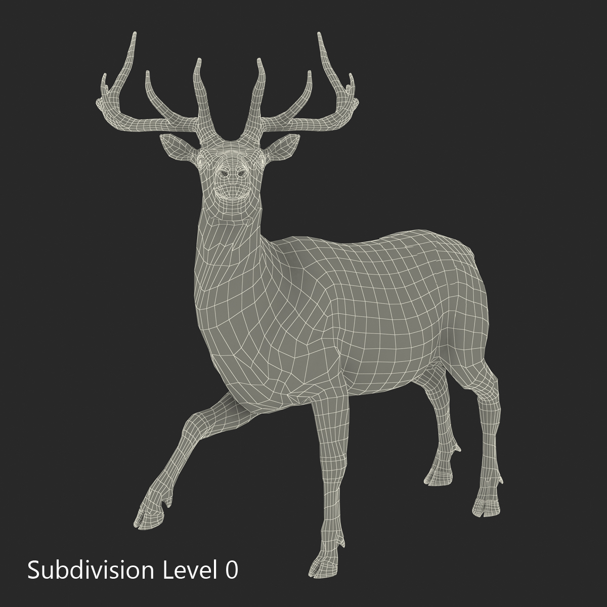 Elk Rigged with Fur 3D model