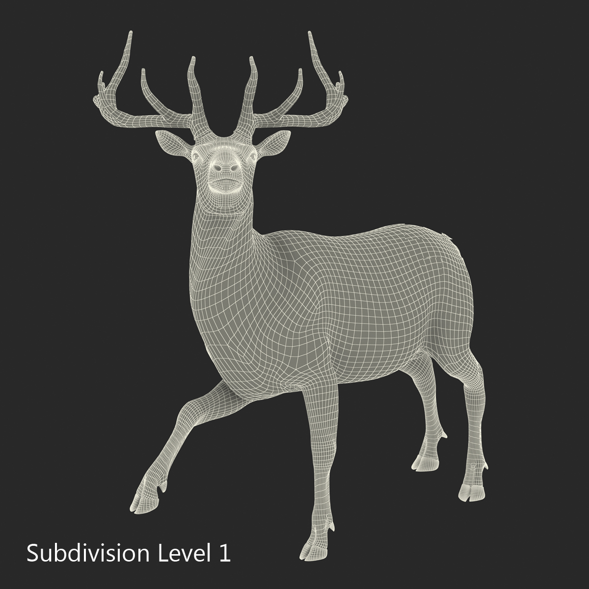 Elk Rigged with Fur 3D model