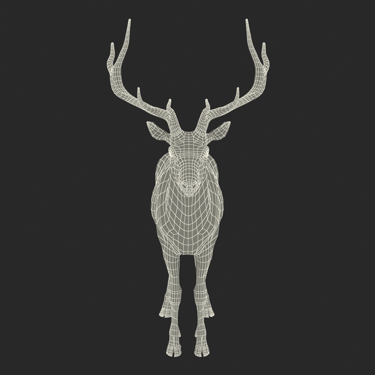 Elk Rigged with Fur 3D model