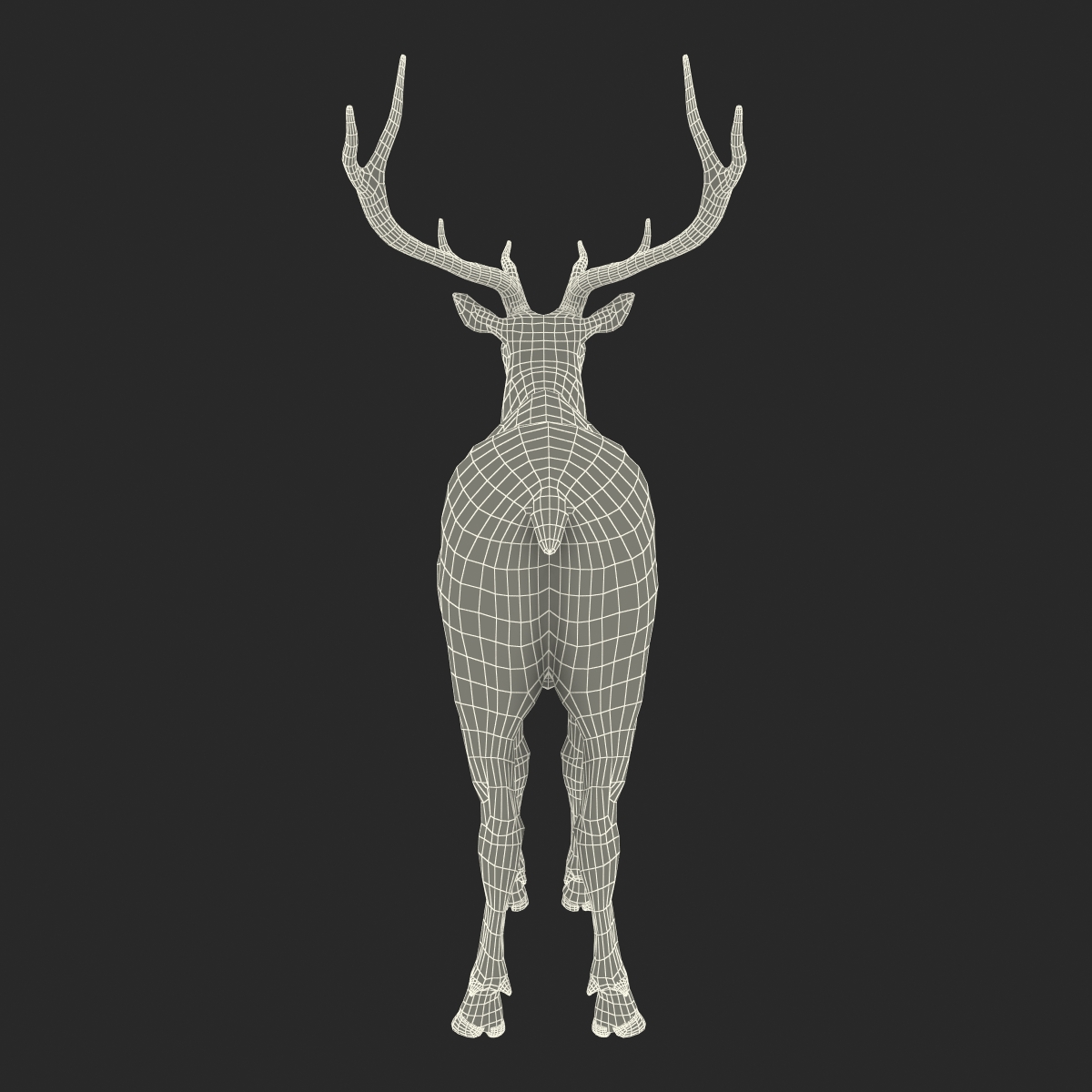 Elk Rigged with Fur 3D model