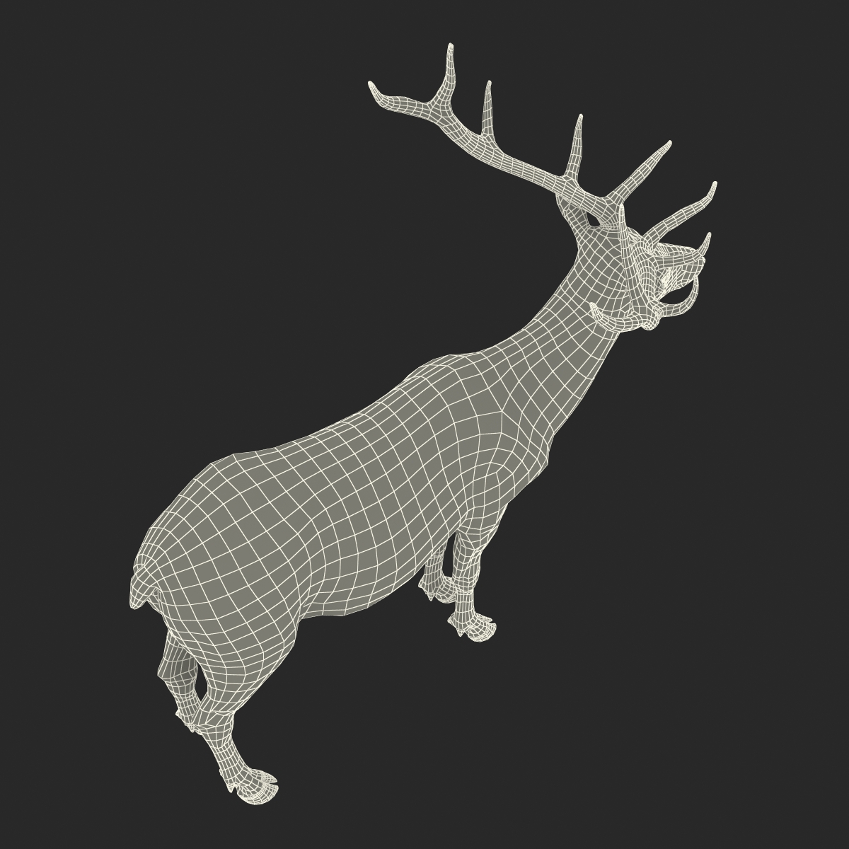 Elk Rigged with Fur 3D model