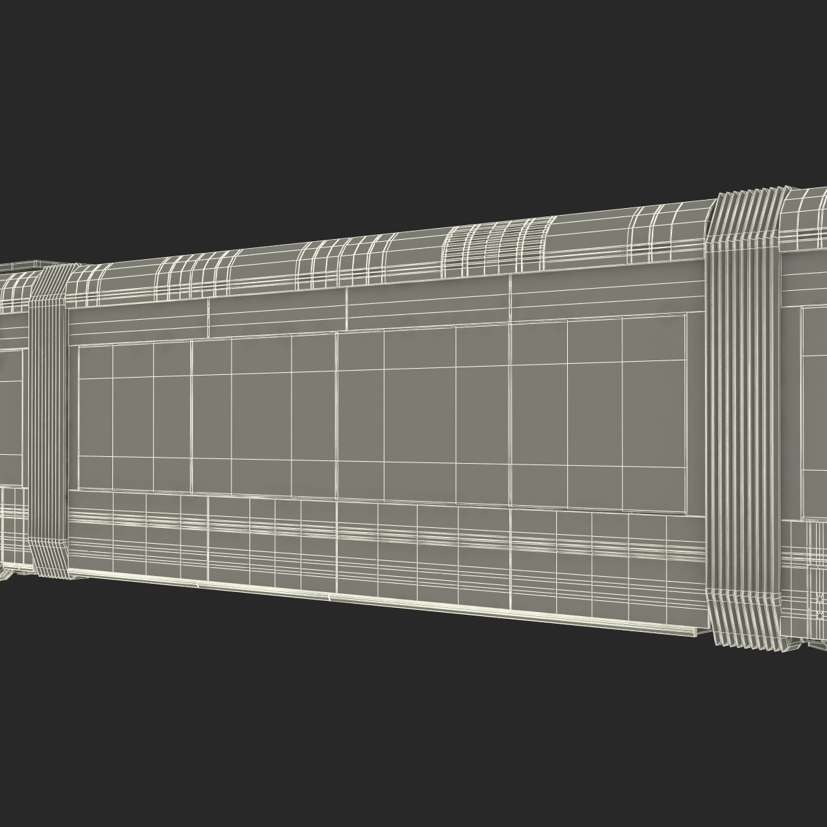 3D model Light Rail Train Bybanen Simple Interior