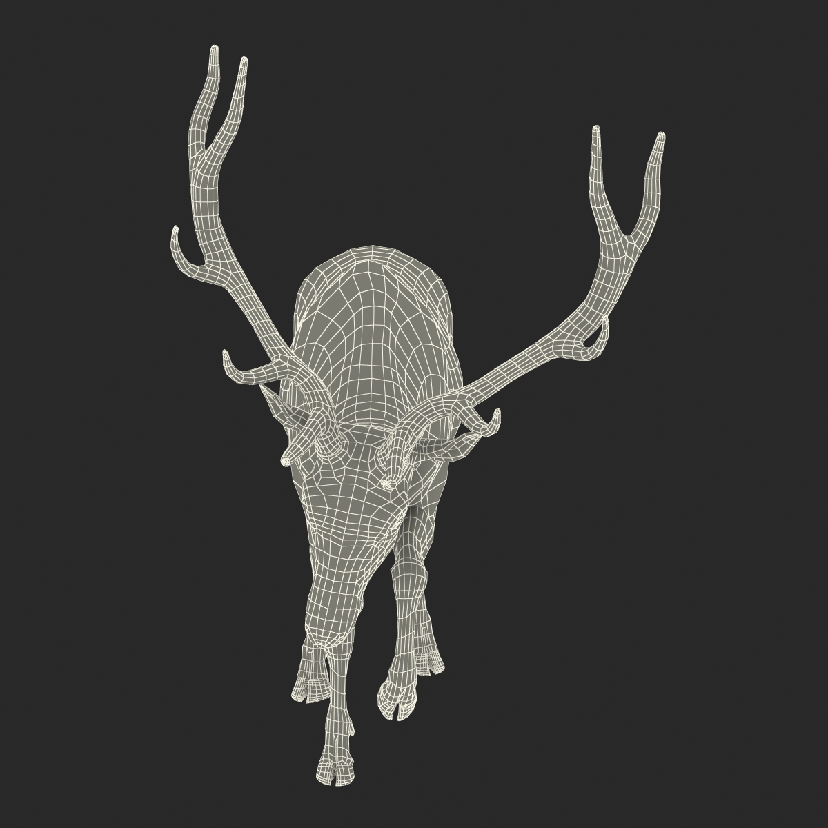 Elk Pose 4 with Fur 3D model