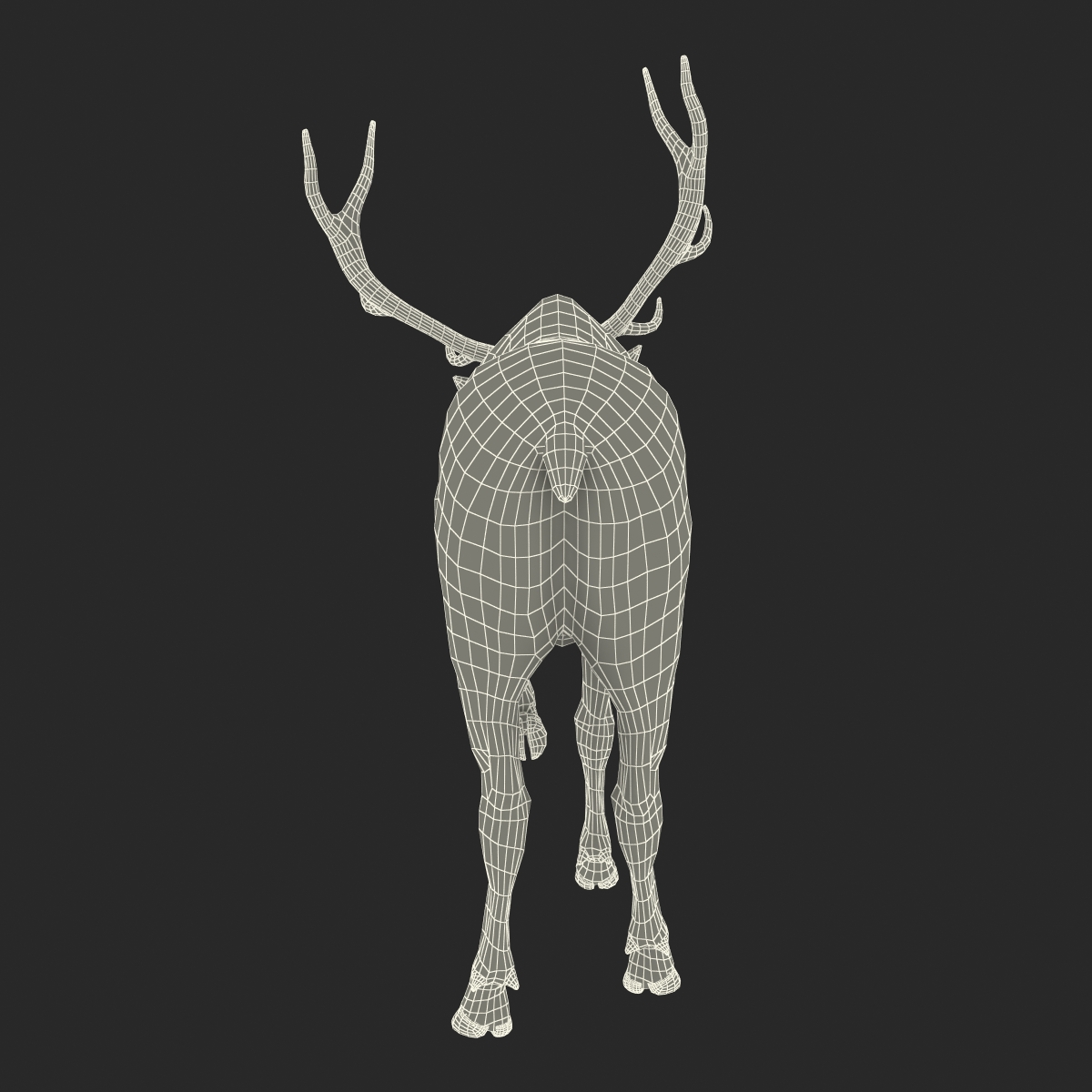 Elk Pose 4 with Fur 3D model