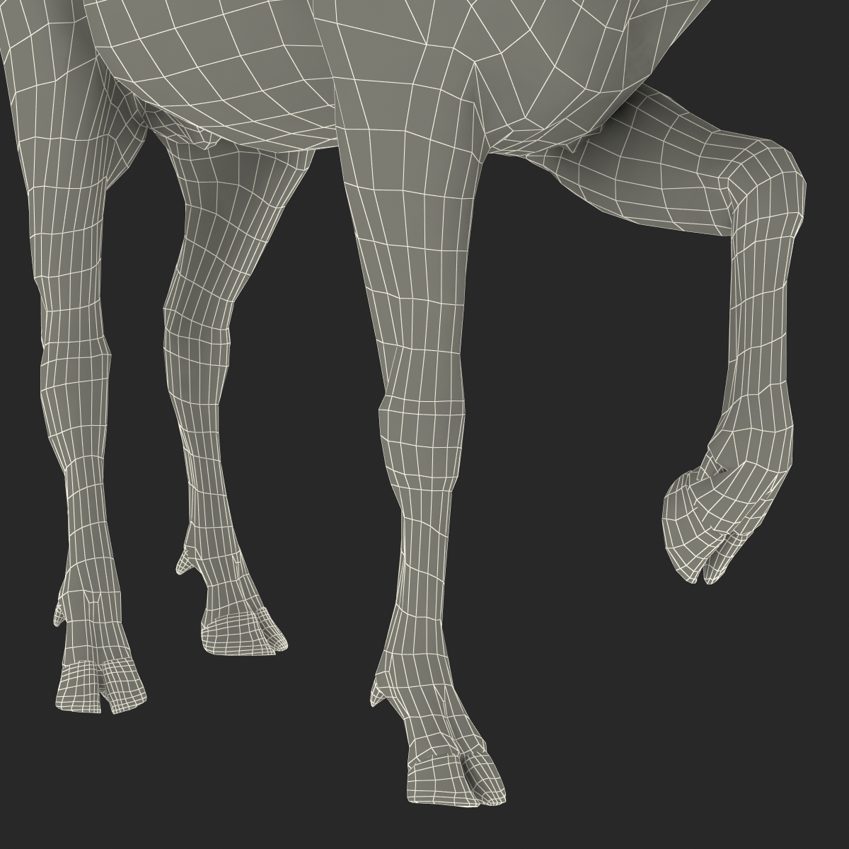 Elk Pose 4 with Fur 3D model