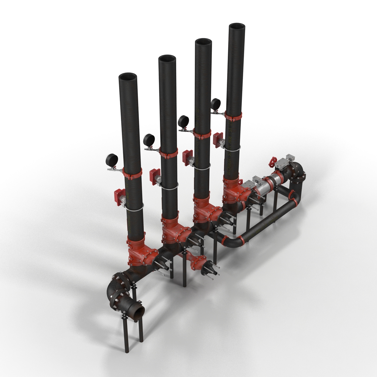 3D Industrial Pipes 4 model