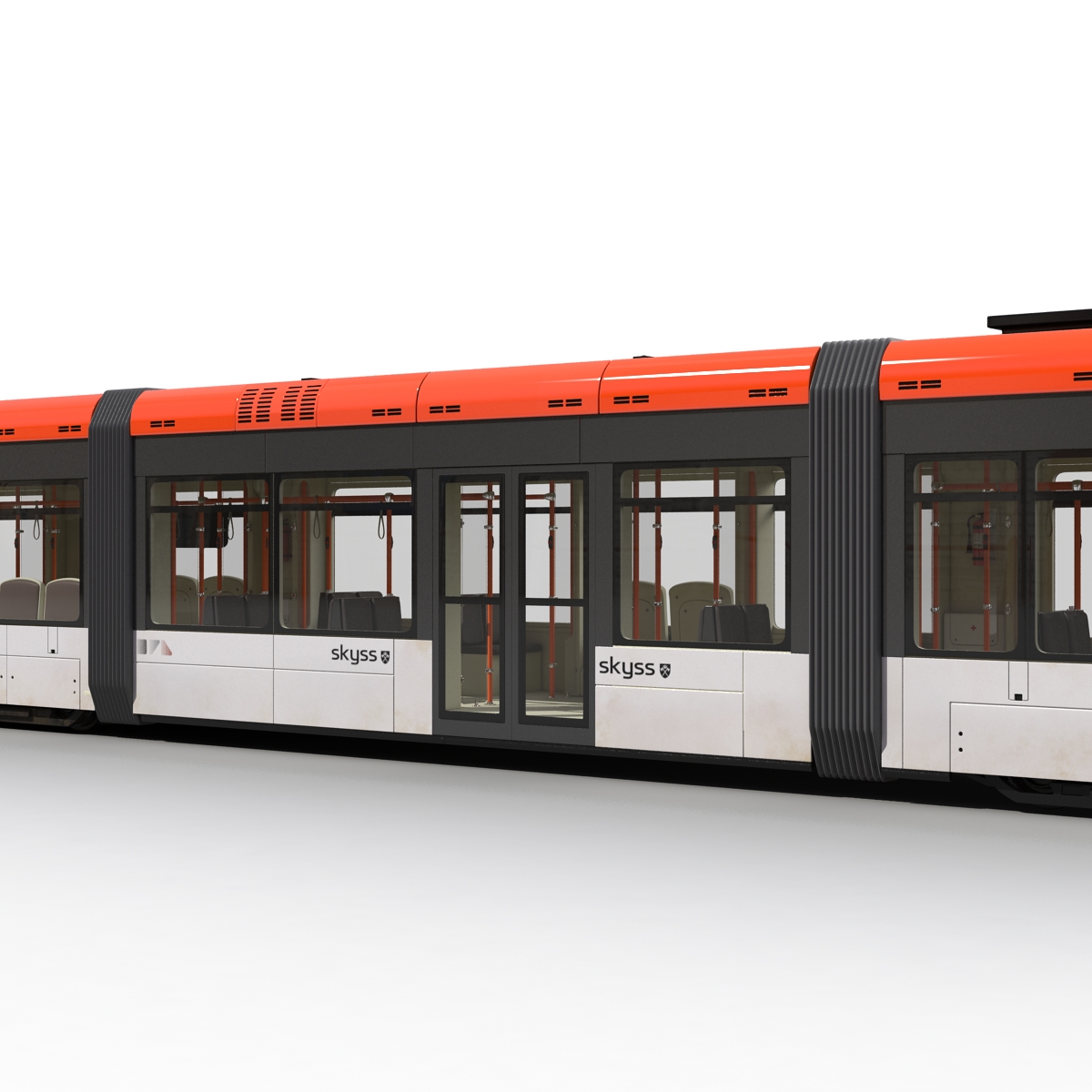 3D Light Rail Train Bybanen Rigged