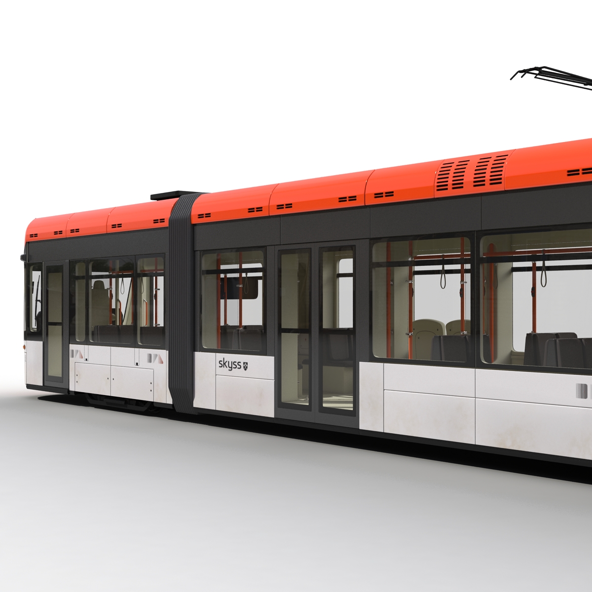 3D Light Rail Train Bybanen Rigged