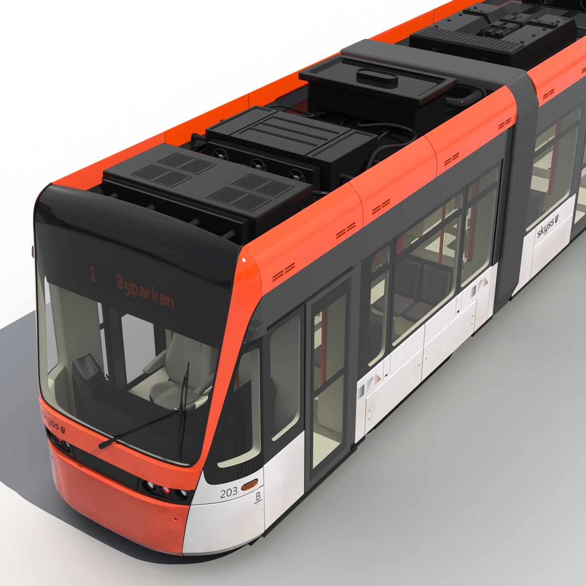 3D Light Rail Train Bybanen Rigged