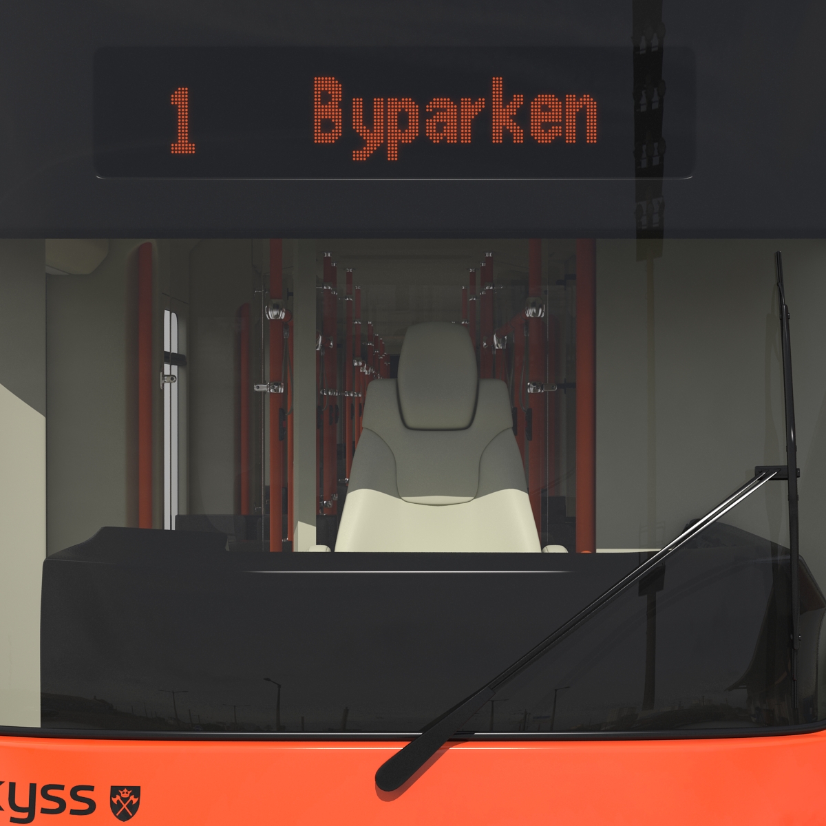 3D Light Rail Train Bybanen Rigged