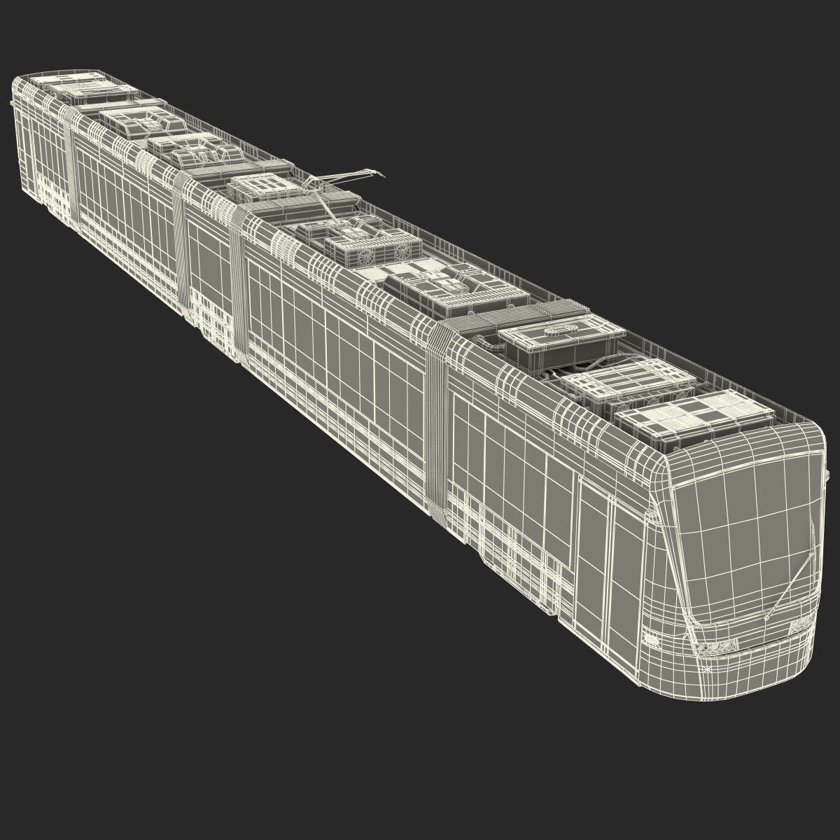 3D Light Rail Train Bybanen Rigged