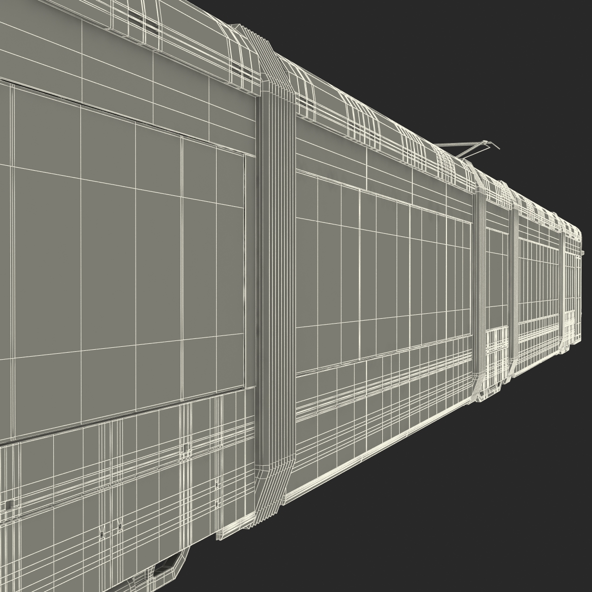 3D Light Rail Train Bybanen Rigged