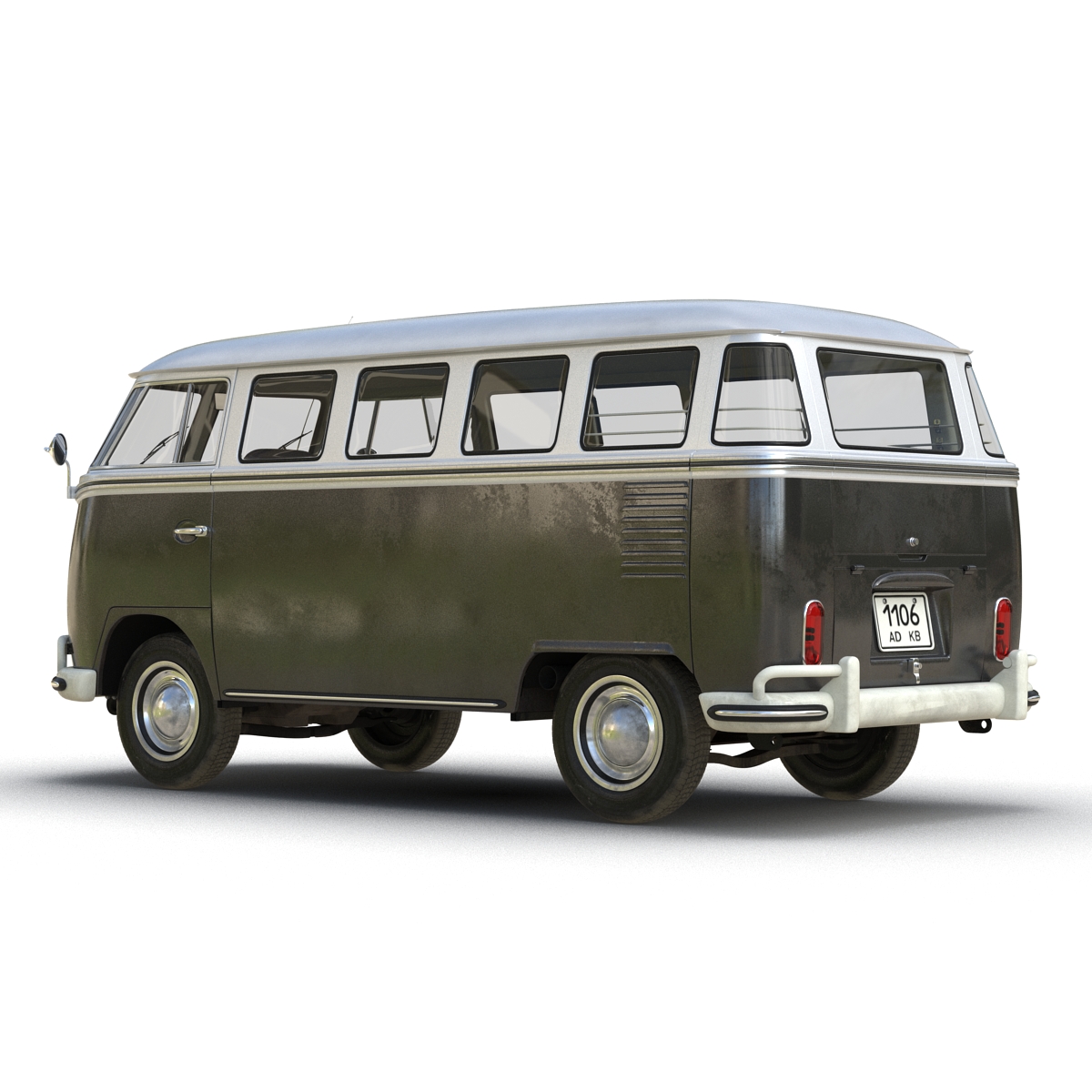 3D model Volkswagen Type 2 Black Rigged