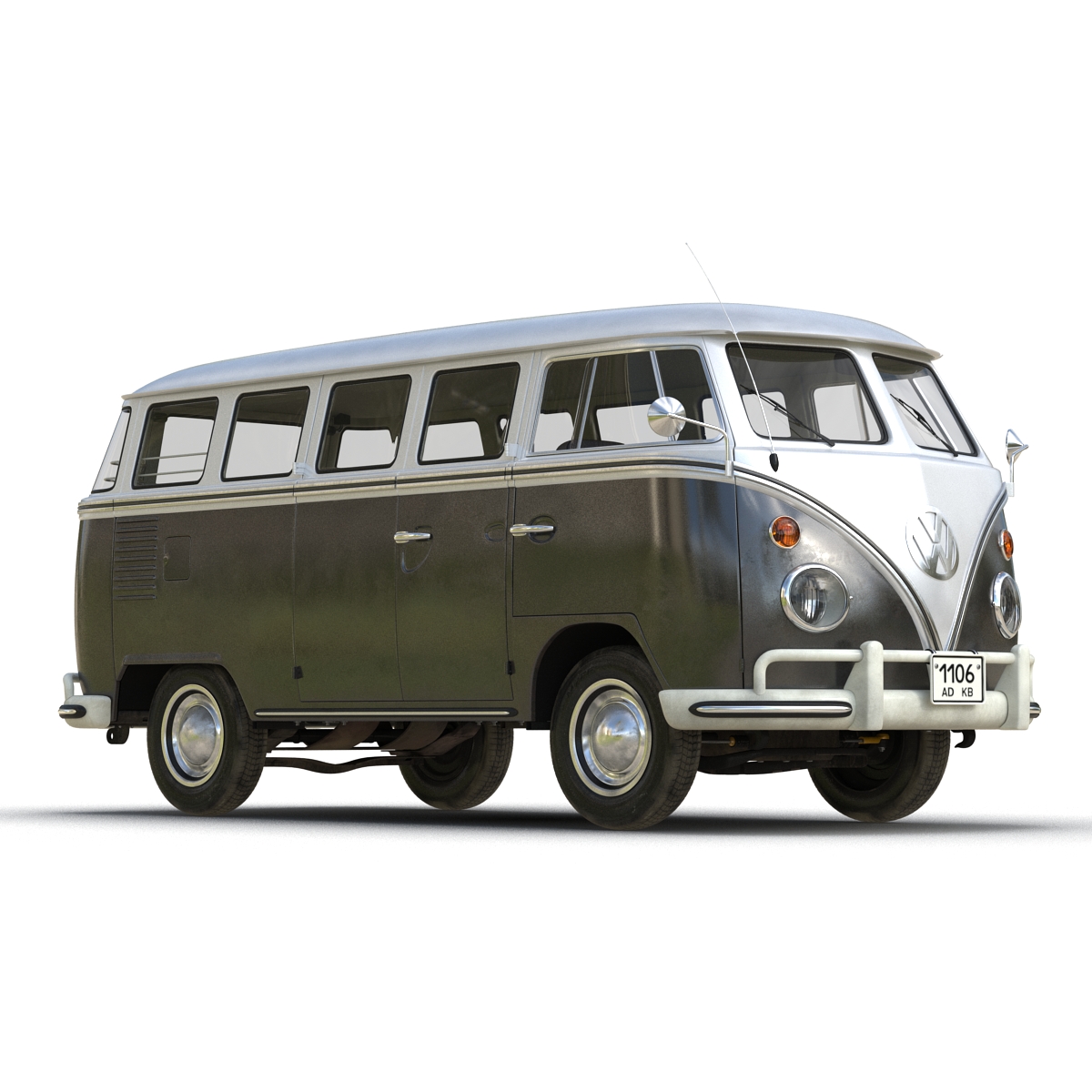 3D model Volkswagen Type 2 Black Rigged