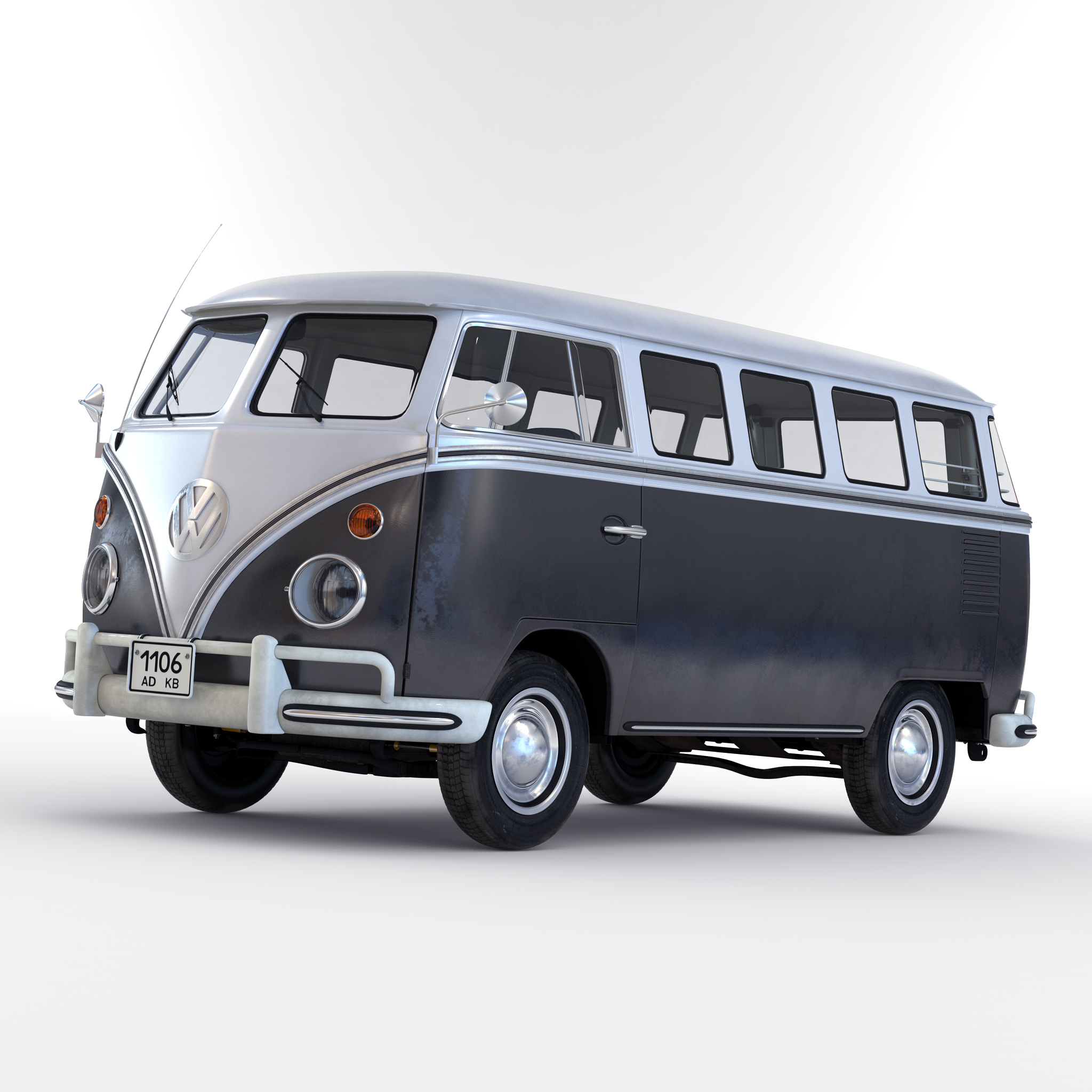 3D Volkswagen Type 2 Black model