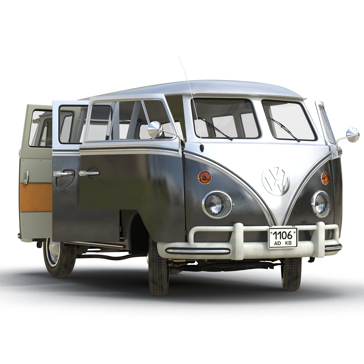 3D Volkswagen Type 2 Black model