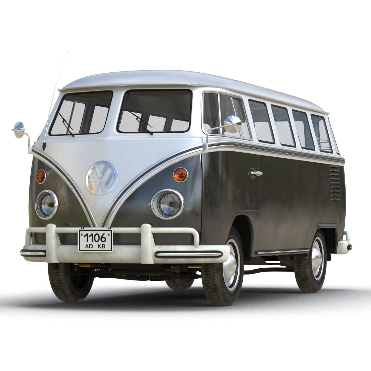 3D Volkswagen Type 2 Black model