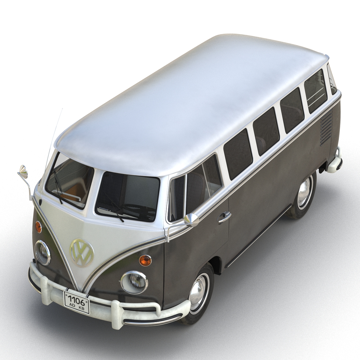 3D Volkswagen Type 2 Black model