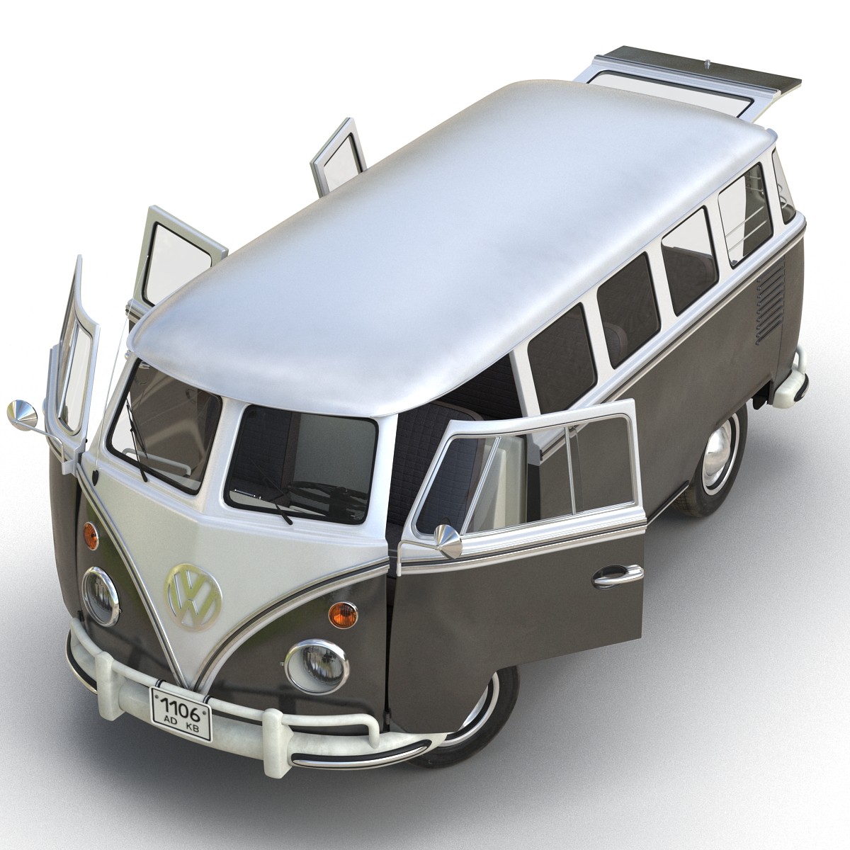 3D Volkswagen Type 2 Black model