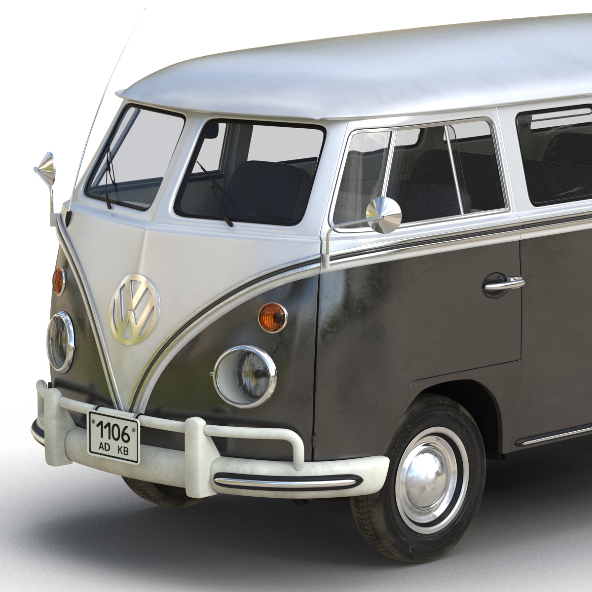 3D Volkswagen Type 2 Black model