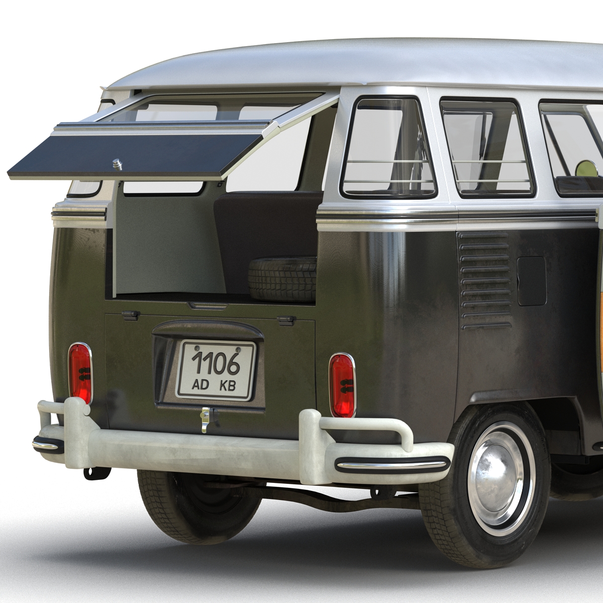 3D Volkswagen Type 2 Black model