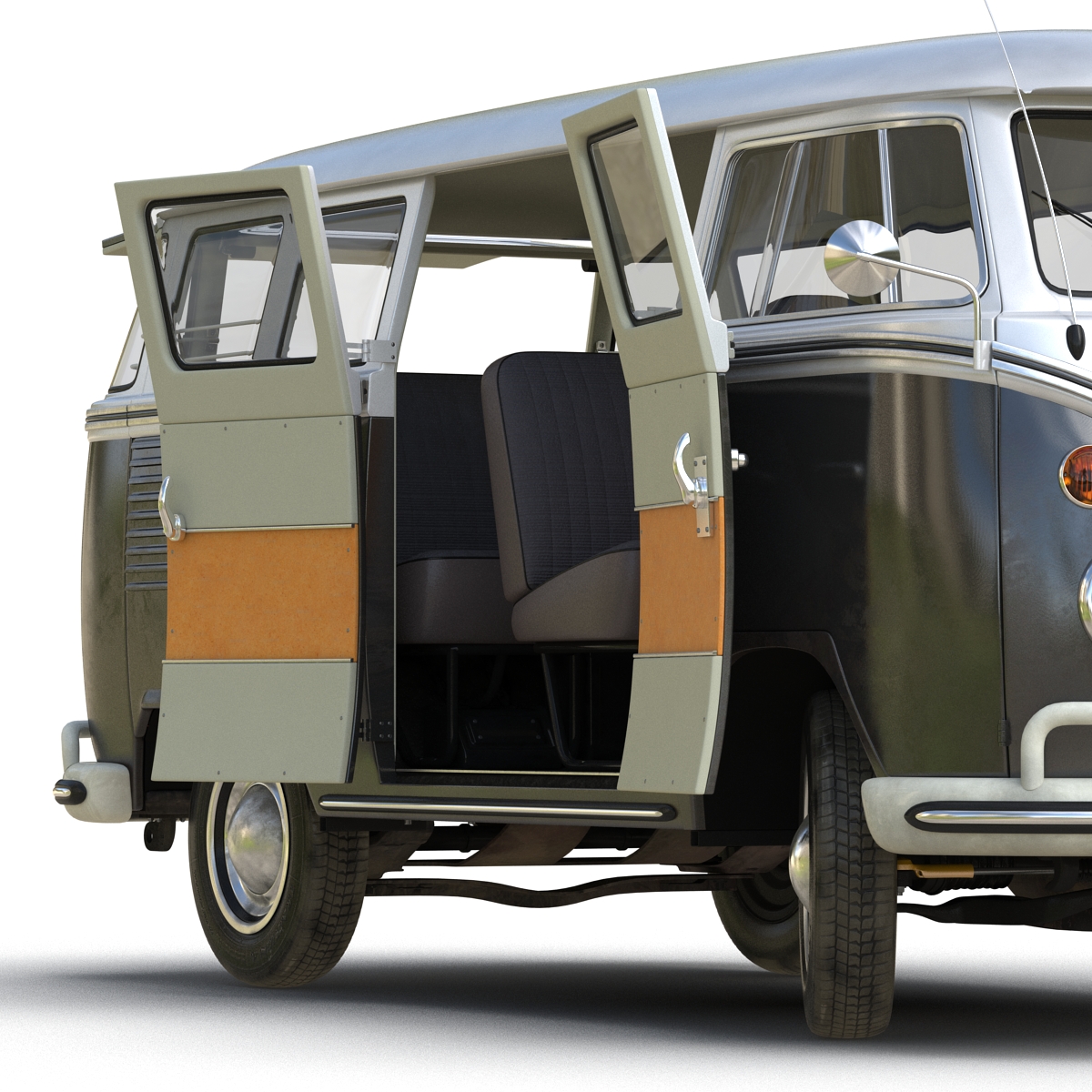 3D Volkswagen Type 2 Black model