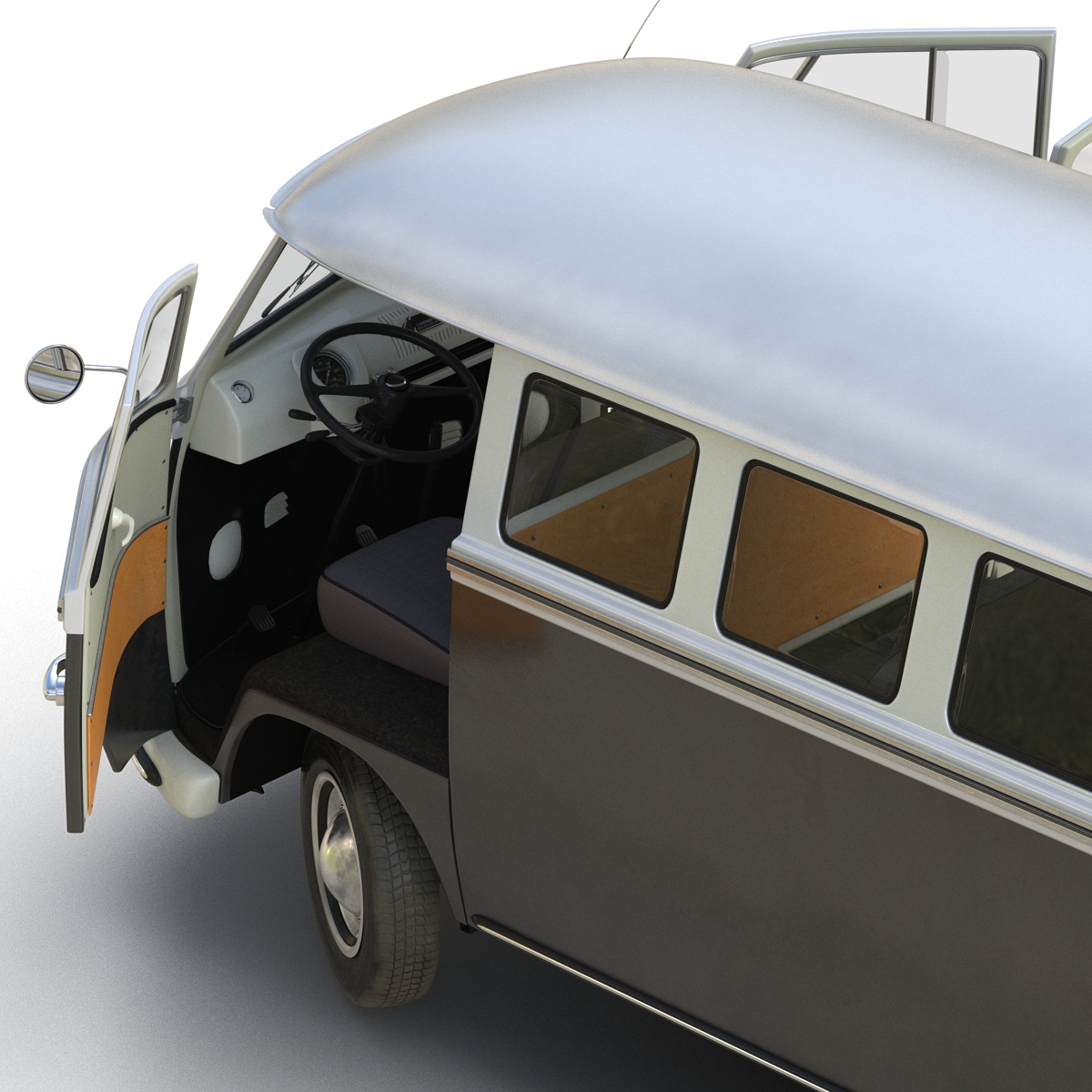 3D Volkswagen Type 2 Black model