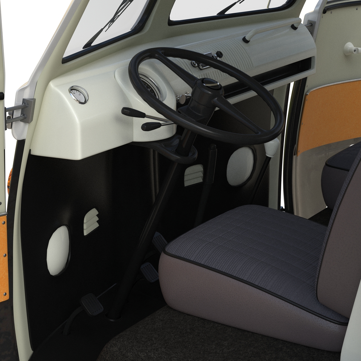 3D Volkswagen Type 2 Black model