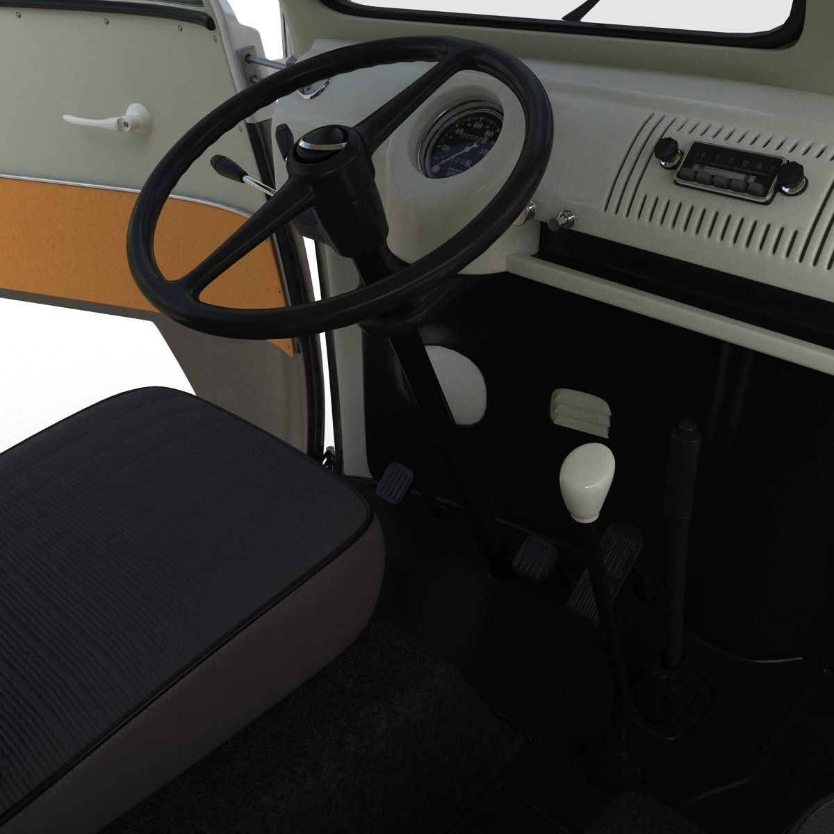 3D Volkswagen Type 2 Black model